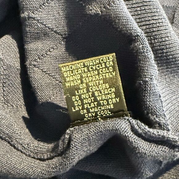 Aureus Fine Silk Blend Navy Blue Silk/Cotton V Neck Sweater XL - Picture 13 of 16